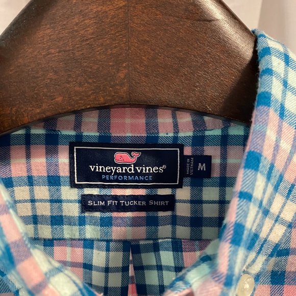 Vineyard Vines Men Performance Flannel Pink Size M - Picture 3 of 4